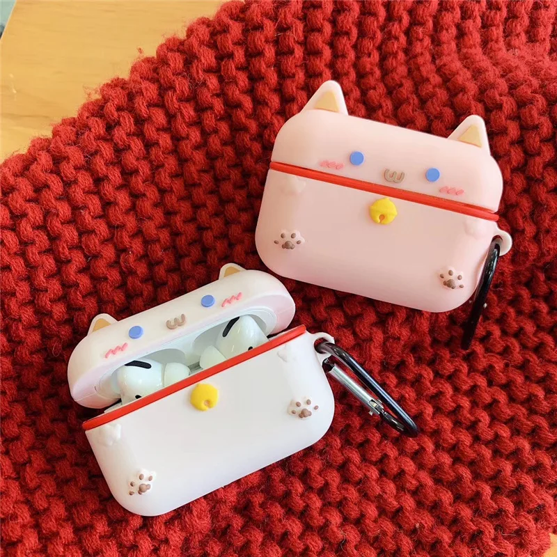 3D Кот Мультфильм Bluetooth чехол для наушников Airpods Pro милые аксессуары защитный Air Pods 3