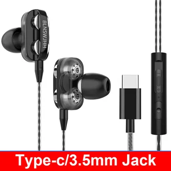 

3.5mm In-ear Wired Earphone Type-c Music Sport Earbuds USB Type c Metal Headset with Mic for Xiaomi Mi 8 Huawei P20 P30 LeEco