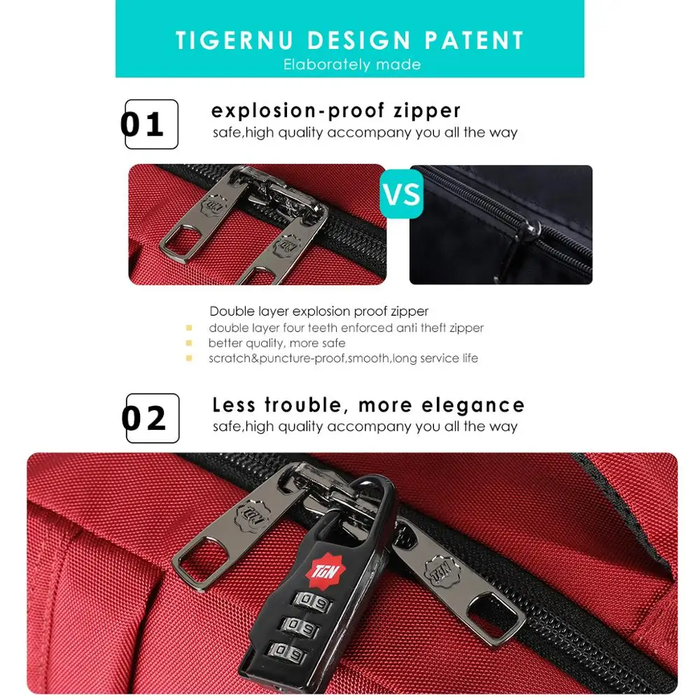 Tigernu новые модные женские рюкзаки с зарядкой через usb, женские школьные рюкзаки, дорожные сумки, женские рюкзаки, повседневные рюкзаки для девочек