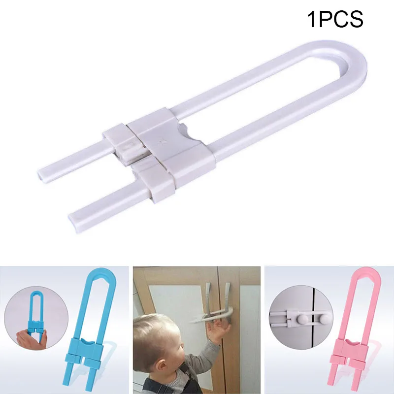 1pcs Горячая детский замок безопасности U форма безопасности для шкафа детей шкаф двери ящика - Цвет: 1pcs