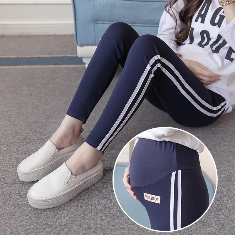 

Maternity Clothes 2019 Autumn New Style Leggings for Pregnant Woman Fashion Mom Side Edge Fillet Sports Pregnant Women Abdominal