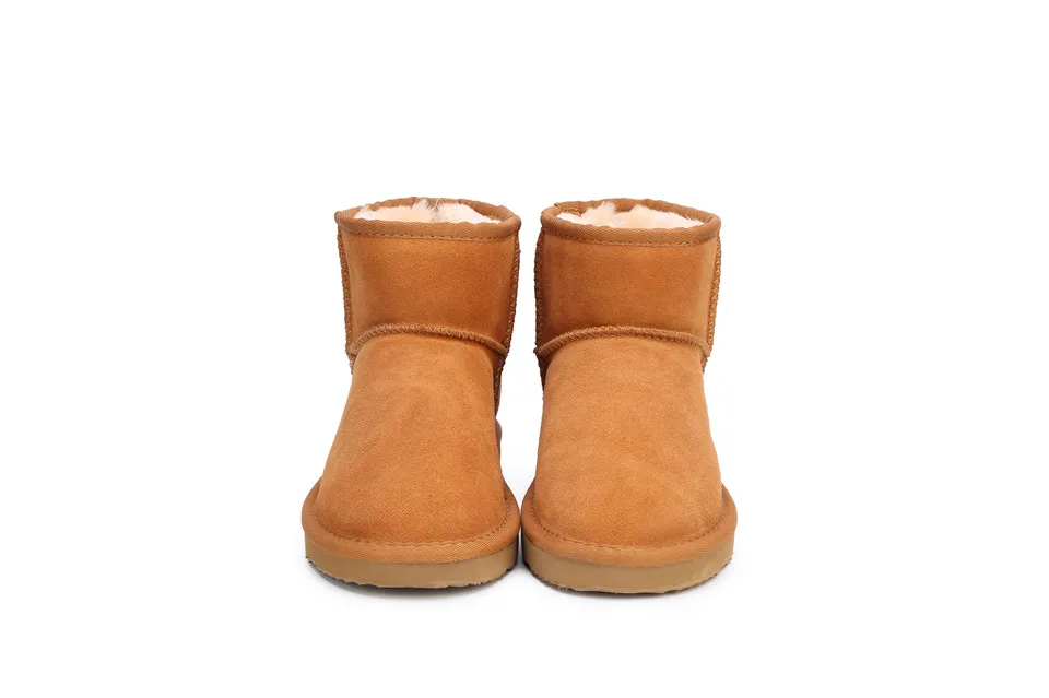 Australia Women Snow Boots Genuine Cowhide Leather Ankle Boots Warm Winter Boots Woman shoes large size 34-44
