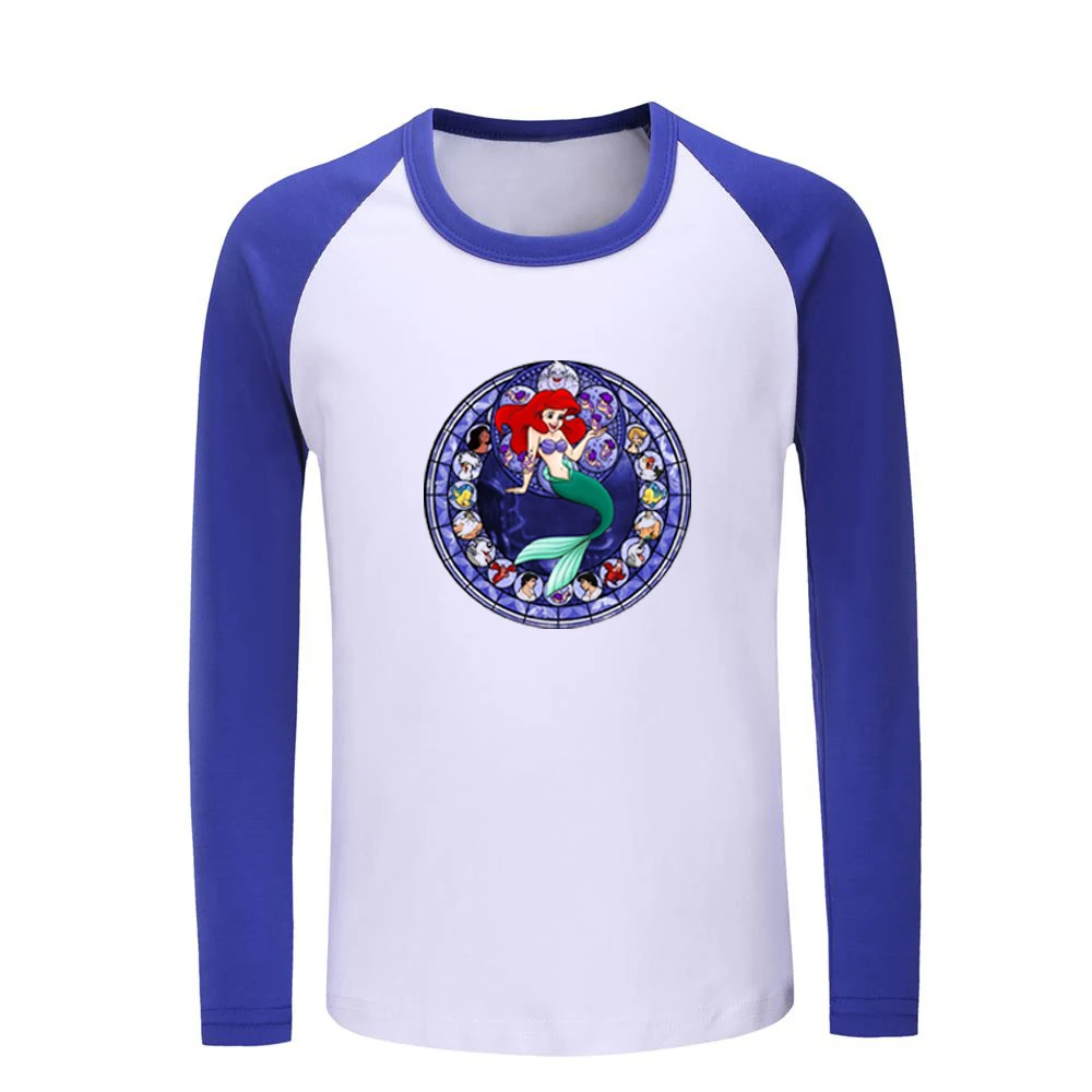 Детские футболки с изображением Русалочки, греческой сирены, Ариэль, Детские хлопковые футболки с графическим принтом, топы для мальчиков и девочек, рождественский подарок