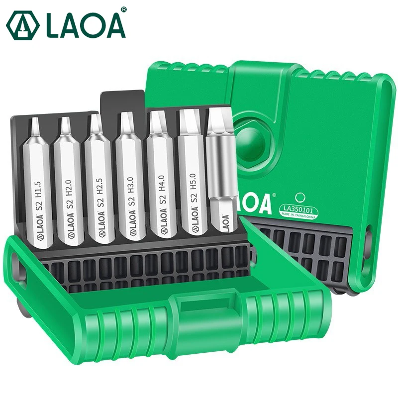 LAOA 7 pieces of multi-function screw puller set drill bits, hexagon socket bolts and screws, high-strength removal tool