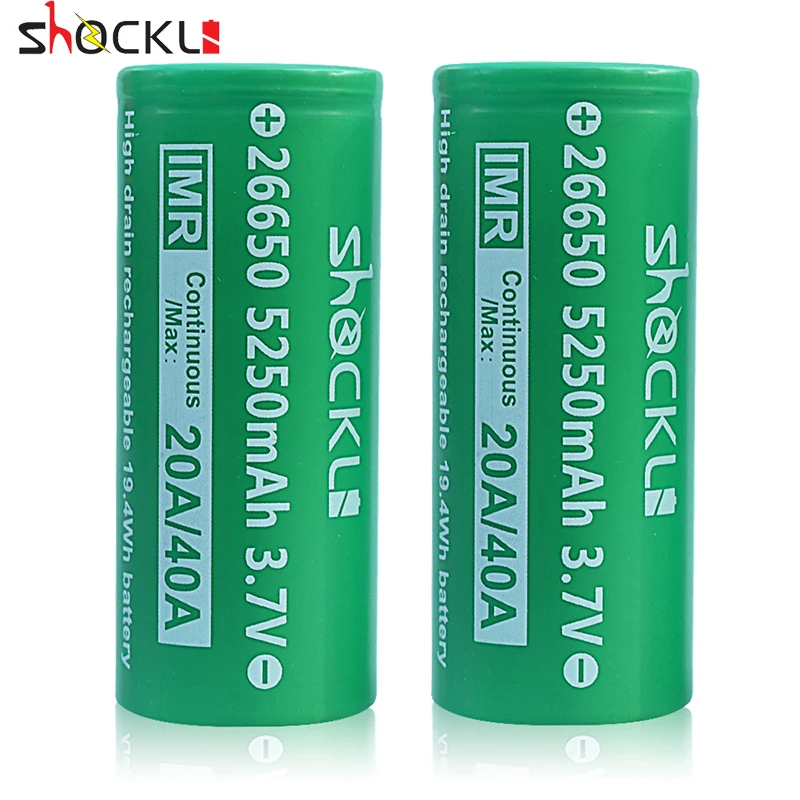 Литий-ионная аккумуляторная батарея Shockli 26650 5250 мАч 5000 20A 3 7 в для фонарика DQG TINY ODF30