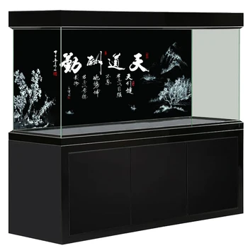

[JX-1009] Fish Tank Background HD Calligraphy Series Aquarium Sticker Mural Decoration Painting Pattern Size Can Be Customized