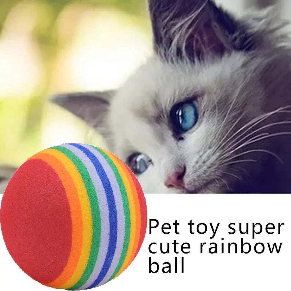 Dog ball rubber Cute ball dog toy ball vocal molar rainbow ball pet colorful bell ball