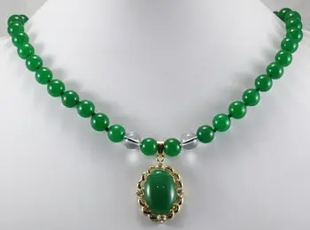 

4 colors! charming green/blue/pink Natural Stone white pearl necklace+GP Natural Stone pendant