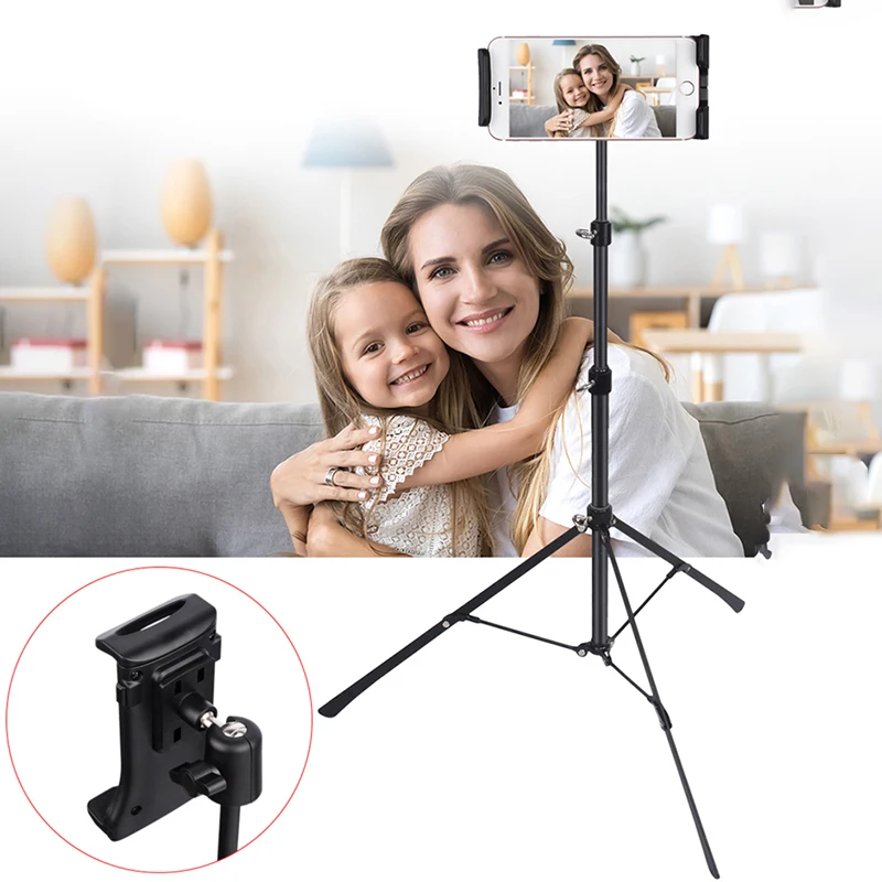 

Portable Foldable tripod Floor Tablet Tripod Stand 1.5m Adjustable for 5-12 Inch Tablets phone support mount for ipad air Pro