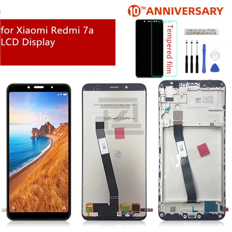 ЖК дисплей для Xiaomi Redmi 7A дигитайзер сенсорного экрана в сборе с рамкой redmi 7a замена