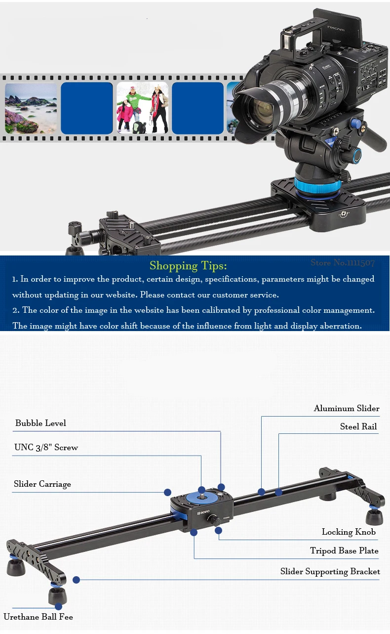 Benro A04S6 A04S9 C12D9 Видео слайдер серии movever светильник стабильный Универсальный алюминиевый один слайдер из углеродного волокна двойной слайдер