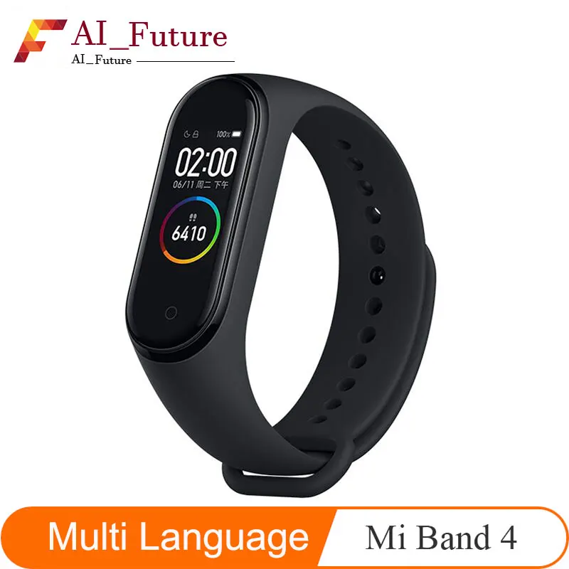 Xiaomi Mi Band 4 умный браслет 3 AMOLED цветной экран Miband 4 Smartband фитнес Bluetooth Спорт 50ATM водонепроницаемый SmartBand - Цвет: Multi language