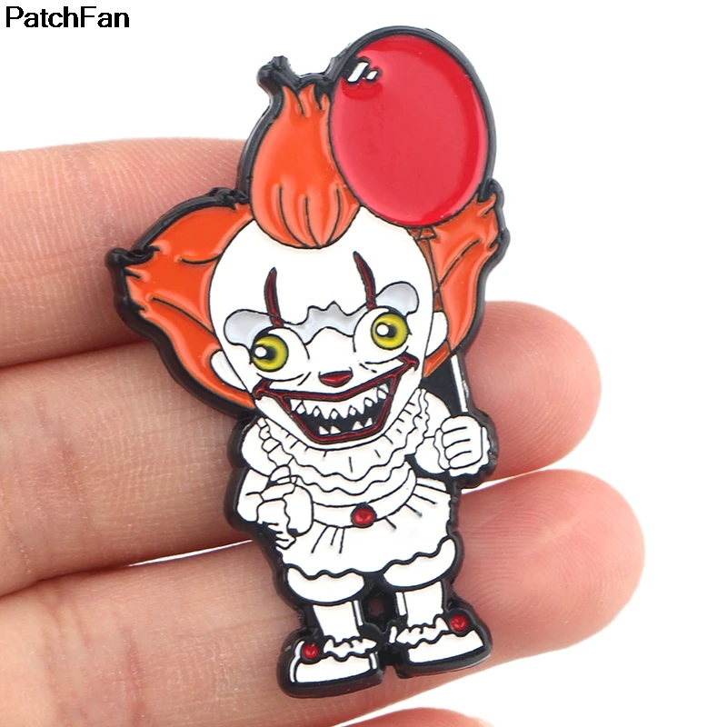 Patchfan Стивен Кинг это ужас фильм клоун цинк галстук булавки броши для рюкзака, одежды для мужчин женщин шляпа значок медаль A2561