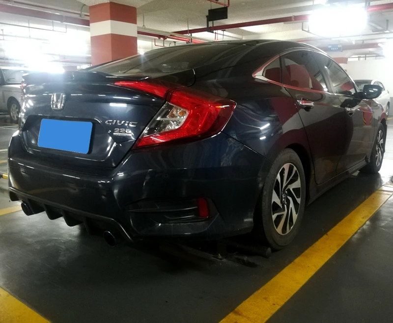 Для Honda Civic задний спойлер задний бампер диффузор защитные бамперы+ задний реальный хвост трубы
