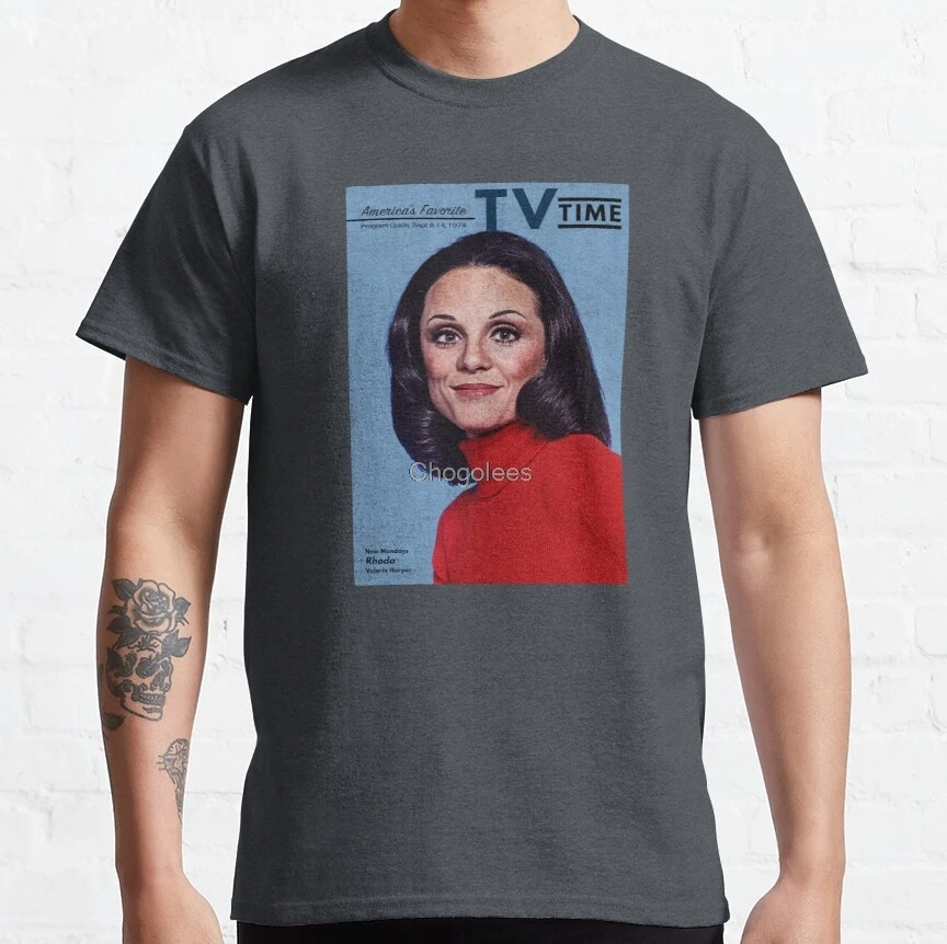 Мужская футболка с надписью Rhoda TV Time сентябрь 1974 женские и мужские футболки |