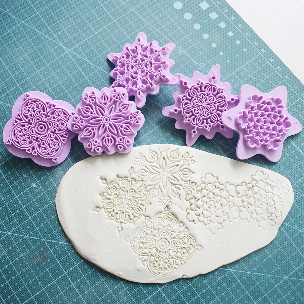 5pcs Mandala Lace Pattern Cookie Stamp Biscuit Mold Cookie Cutter Fondant Cake Molds DIY Baking Bakeware Decoration Tool cookie cutter baking mold cookie mould cookie printing mold fondant cutter baking decorating tools cookie maker press kit cake lace mold pastry cutter