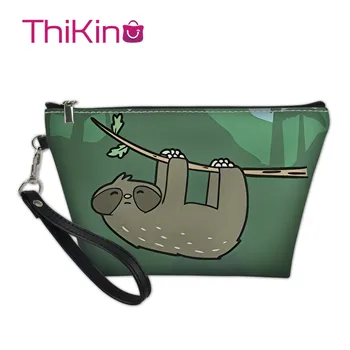 

Thikin Cartoon Make up Bags for Young Ladies Sloth Pattern Design Cosmetic Bag Women Handbag Makeup Case Girls Pouch
