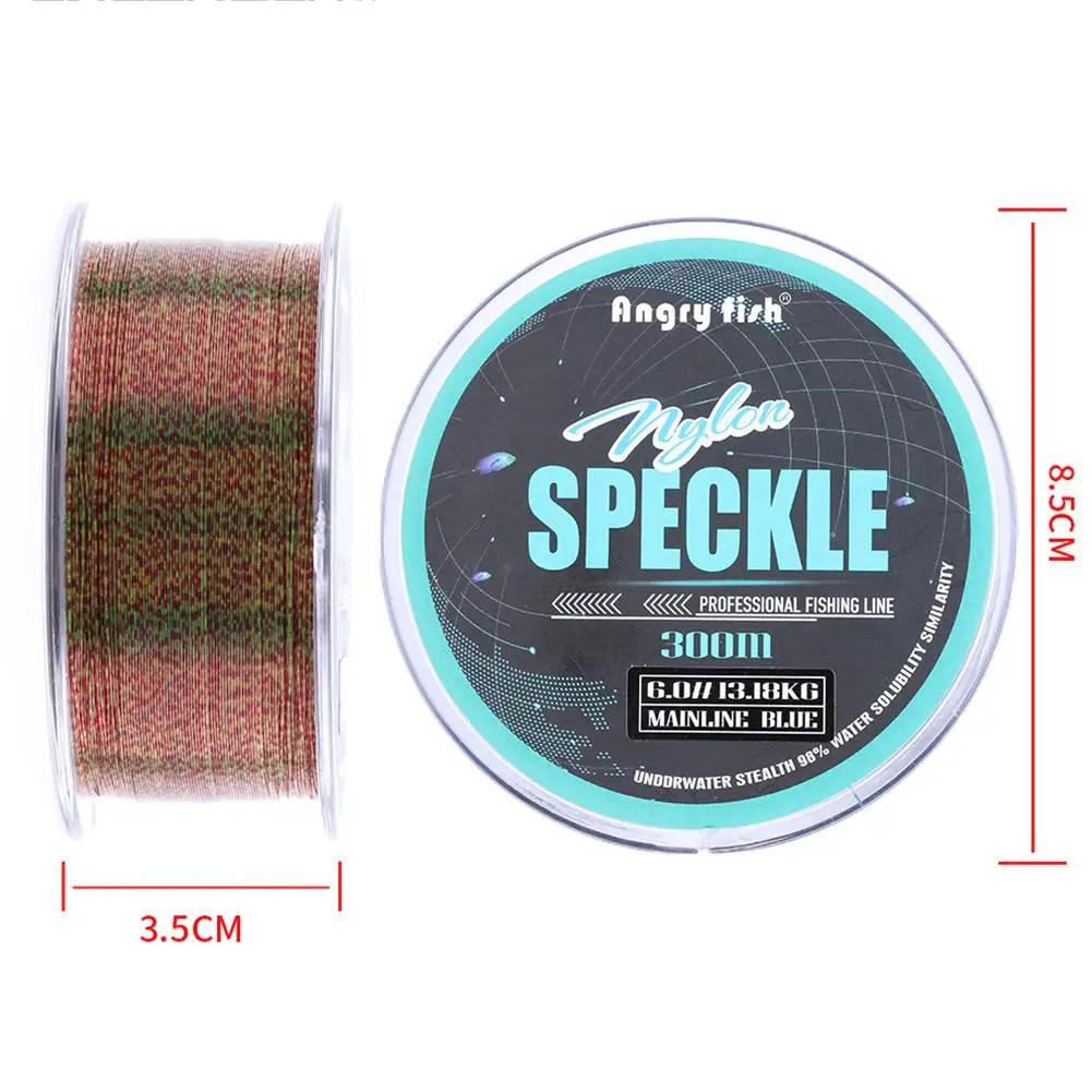 328Y/300M Nylon Speckle Colorful High Quality Fishing Line Abrasion Resistant Spot Monofilament Line Outdoor Fishing Line