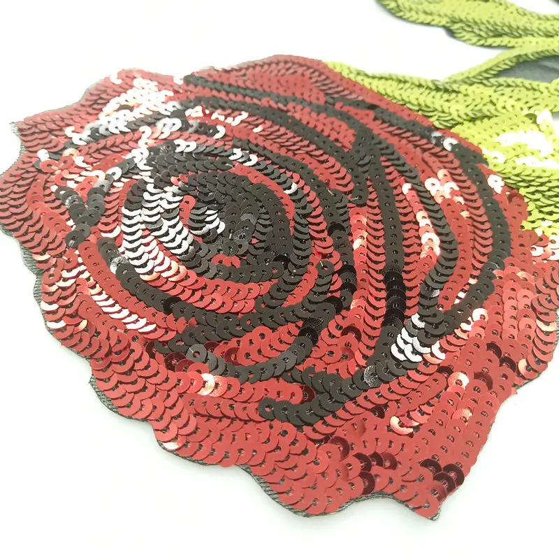 Sequin Rose Flower Patches Sequined Plant  (3)