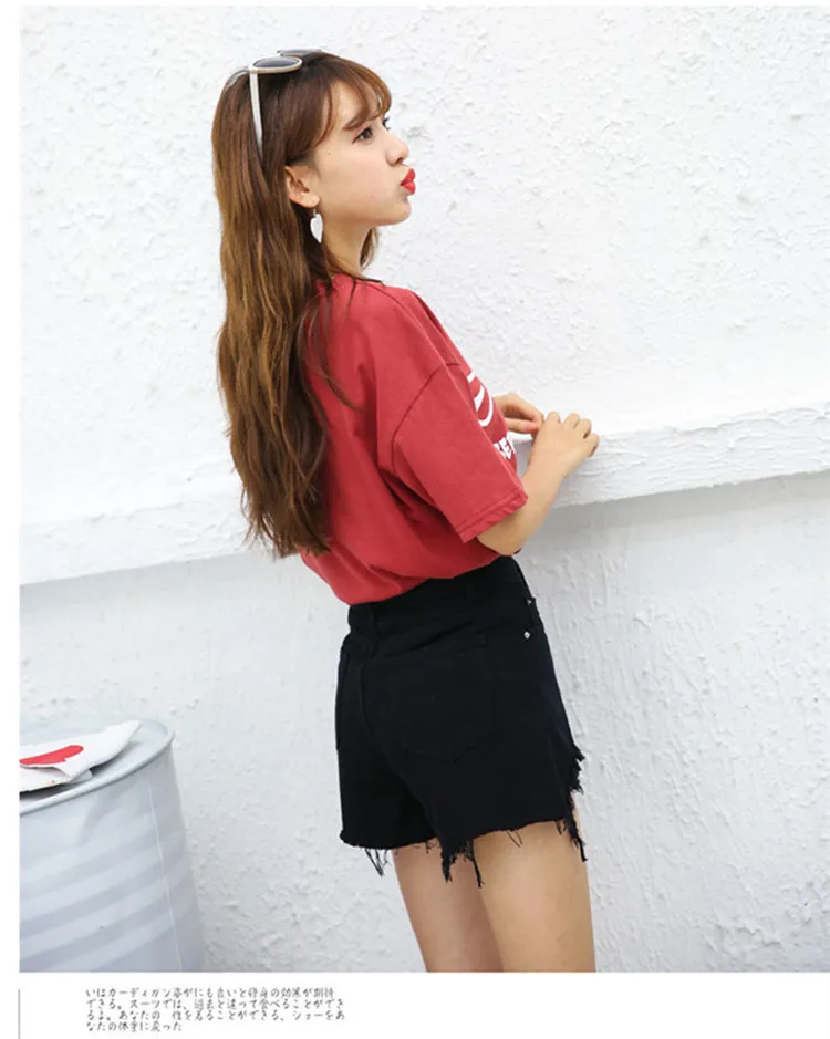Новые летние Стиль с завышенной талией с отверстиями Slim Fit для похудения корейско-Стиль Flash сладкий широкие белый Джинсовые шорты Для женщин