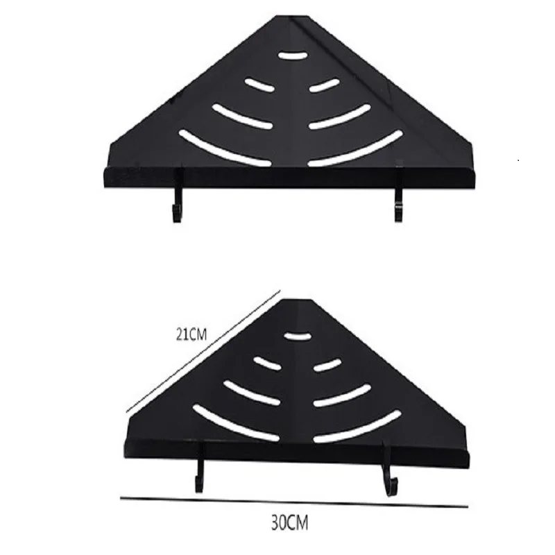 Пространство алюминий черный душ подвесные полки угловой стены хранения треугольная полка для ванной душевая полочка настенная полка