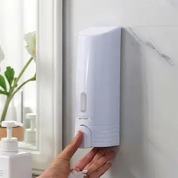 

380ml Hand Press Soap Dispenser Wall-mounted Liquid Soap Holder Refillable Empty Soap Container for Home Hotel (White)