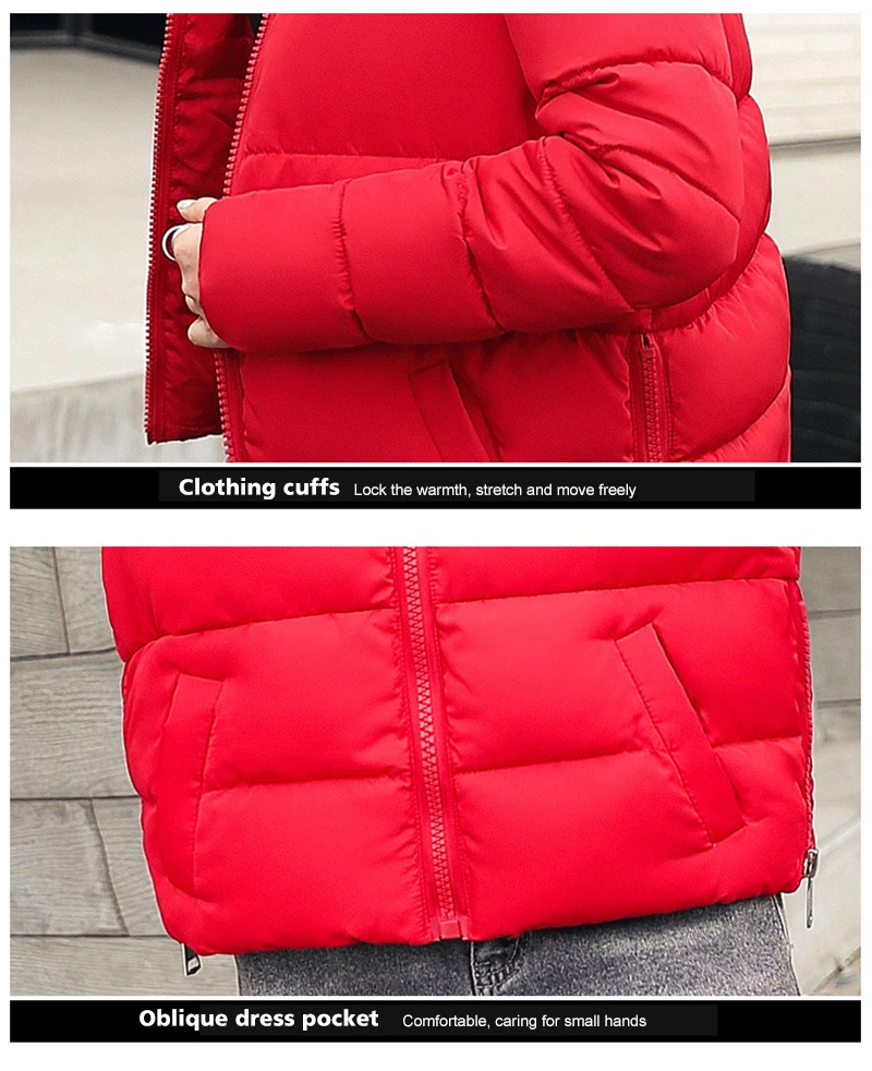 NEEDBO зимняя женская куртка, повседневное зимнее пальто большого размера для женщин, зимнее пальто и куртки-пуховики, парка с принтом mujer