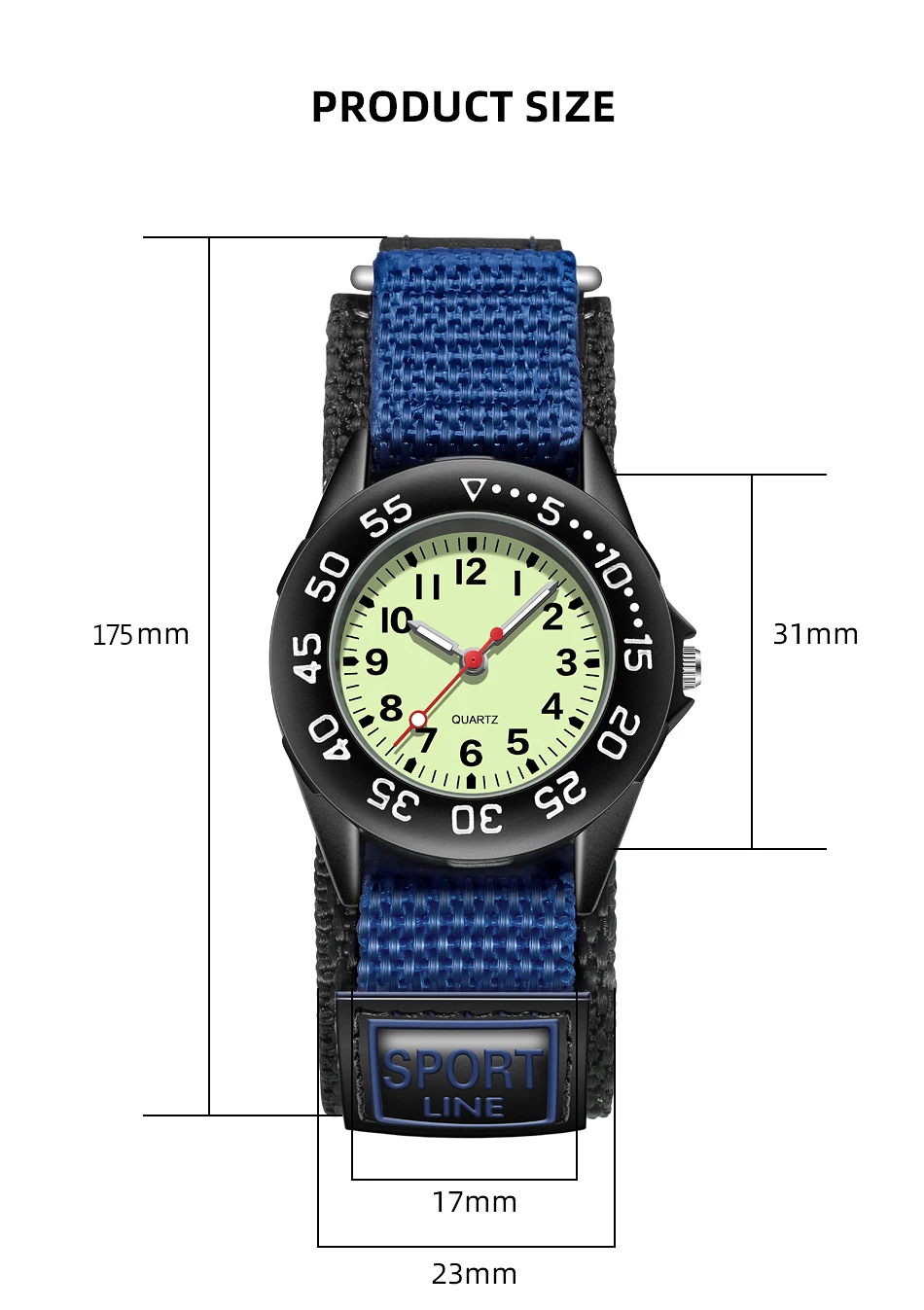 Spinning Bezel Kid Quartz Watches Boy Nylon Straps Children Cute Clock Rotary Dial Arabic Number Boys Watch Kids Watch