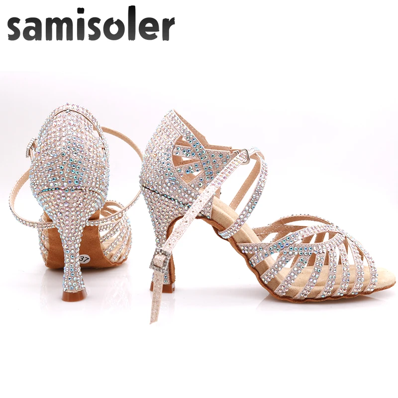 Samisoler/модельные туфли; женская обувь для латинских танцев; Женская атласная танцевальная обувь для сальсы; женская обувь для танго, джаза, бальных танцев