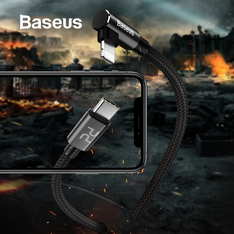 Кабель для быстрой зарядки Baseus 18 Вт PD type-C для iPhone, кабель для передачи данных USB C для iPhone11 Xs XR X, кабель для быстрой зарядки