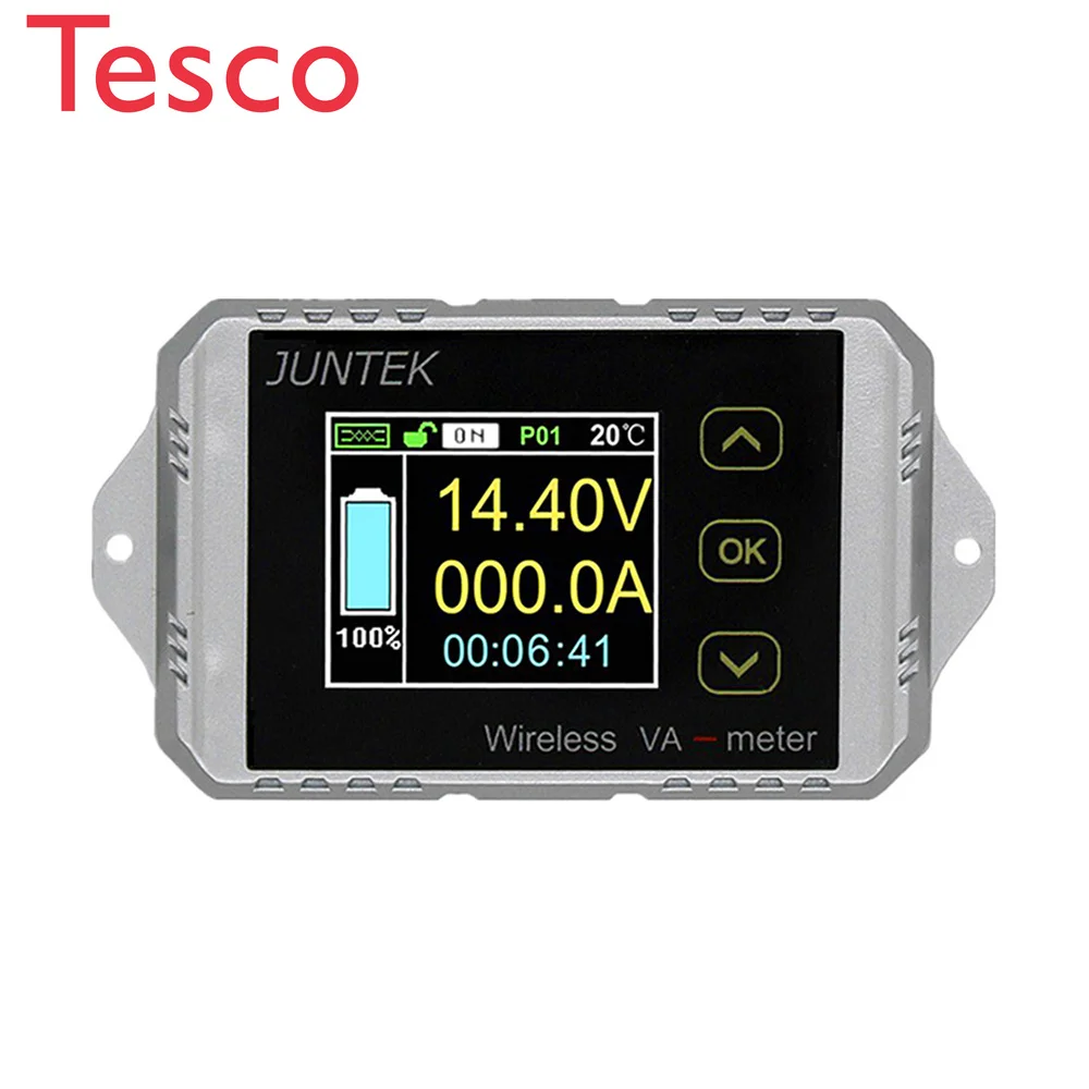 

JUNTEK VAT1200 DC 100V 200A Watt Hour Voltage Current Power Meter Coulomb Tester Multifunction Wireless Ammeter Voltmeter