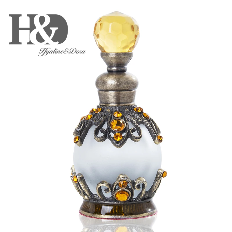 H&D 15 мл винтажный стеклянный многоразовый флакон для духов в арабском стиле, пустая бутылка-капельница для эфирного масла, контейнер для дома, декор для прополка, подарок