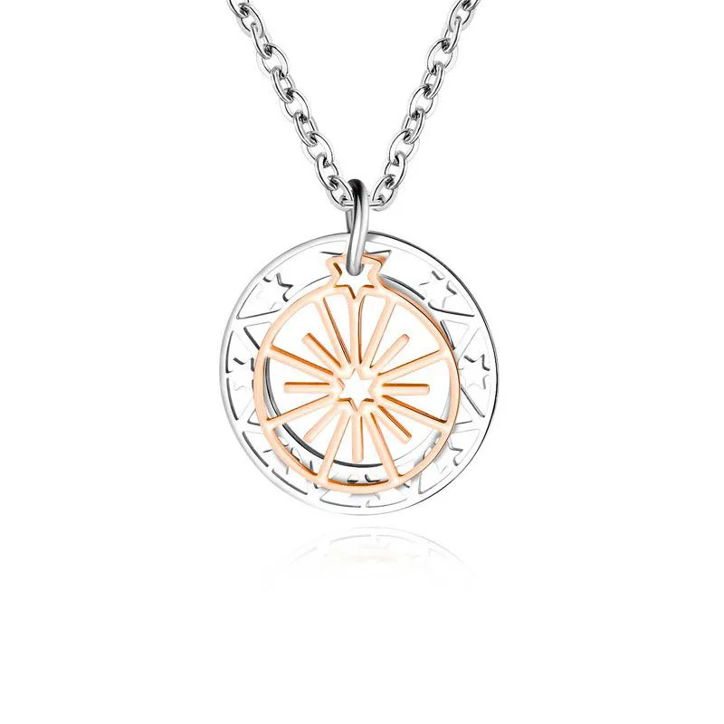 

Nice Design With Compass Pendant Clavicle Chain Ferris Wheel Chain Necklace