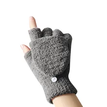 Зимние перчатки для пары, простые Холодостойкие перчатки с коралловым флисом, флисовые перчатки на половину пальца, перчатки с сенсорным экраном, дорожные велосипедные перчатки