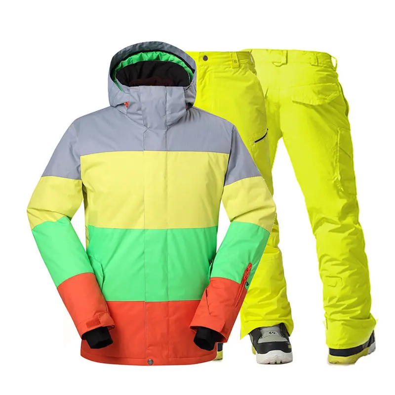 Хороший мужской зимний костюм одежда зимняя спортивная одежда для сноубординга 10K водонепроницаемая ветрозащитная пропускающая воздух лыжная куртка+ штаны для сноуборда