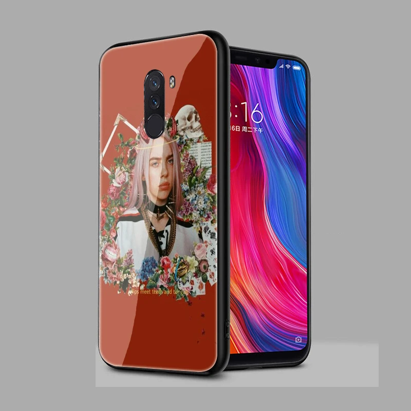 EWAU певица звезда Billie Eilish чехол из закаленного стекла для телефона для Xiaomi 5X6X8 Lite 9 A1 A2 F1 Redmi 4X 6A Примечание 5 6 7 pro