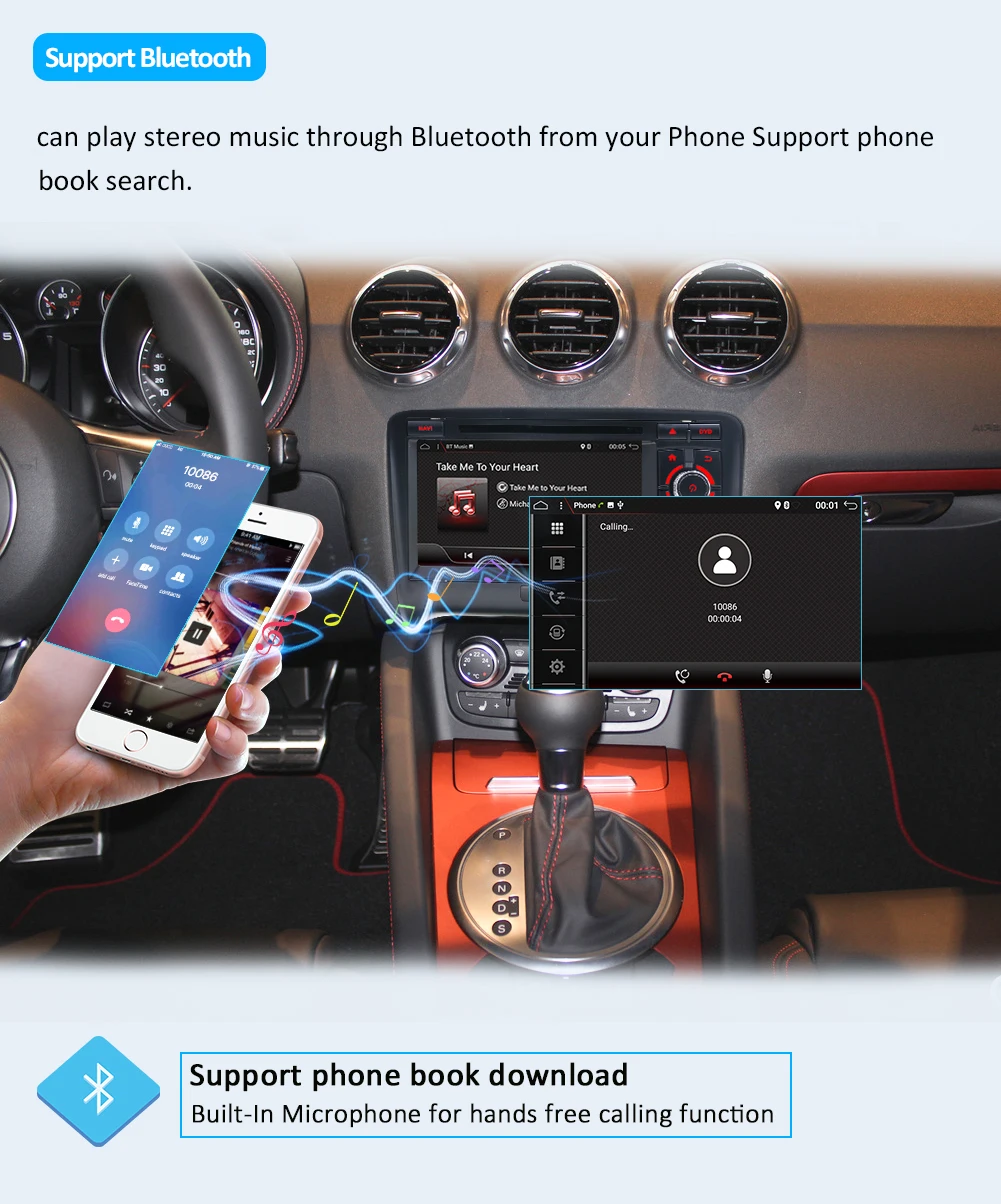 2 din автомобильный dvd gps навигатор для AUDI TT 2006-2011 Восьмиядерный android 9,0 wifi BT зеркальное соединение obd dab