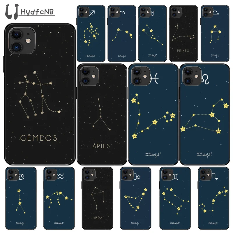 LJHYDFCNB 12 созвездия Зодиака Знаки силиконовый чехол для телефона iPhone 11 pro XS MAX 8 7 6 6S
