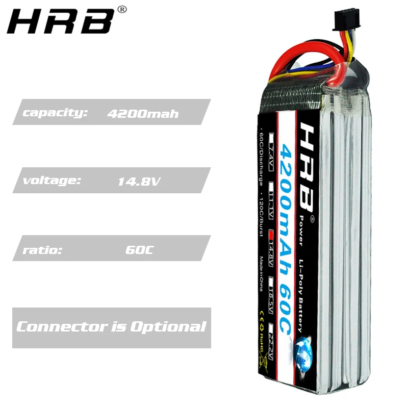 HRB 4S 14,8 V Lipo аккумулятор XT60 1800 2200mah 2600mah 3000mah 3300mah 4000mah 5000mah 6000mah 10000mah 12000mah 22000mah RC запчасти