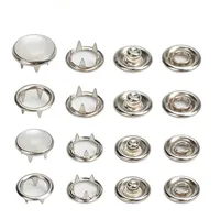50sets Silver Metal Brass Pearl Prong Snap Buttons, Press Studs Fasteners, Baby Romper Buckle, Clothes Bag Sewing diy 1