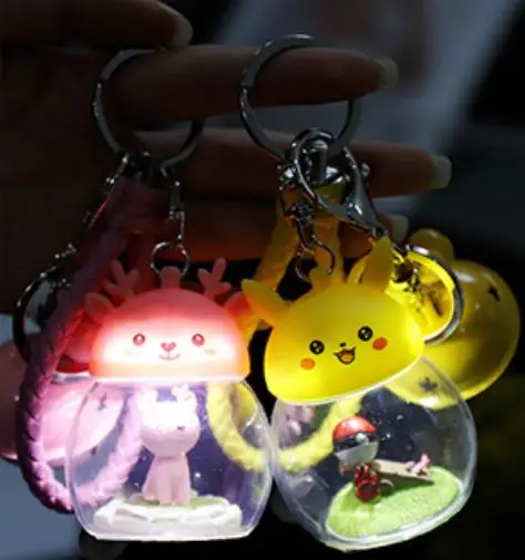 2019 брелок для ключей тканая веревка маленький колокольчик светильник Пикачу