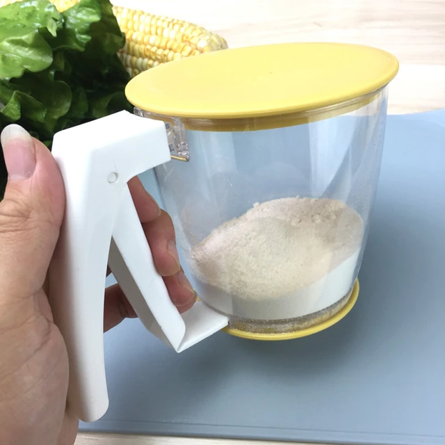 HandHeld Electric Flour Sieve Plastic Cup Shape Flour Sifter Battery  Operated Flour Sifter Cakes Sugar Mesh Sieve Baking Tool - AliExpress