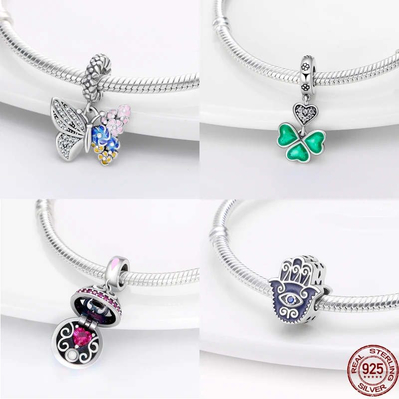 plata charms of ley 925 original Fits original pandora bracelet 925 silver women pendant jewelry galaxy starry sky charms beads