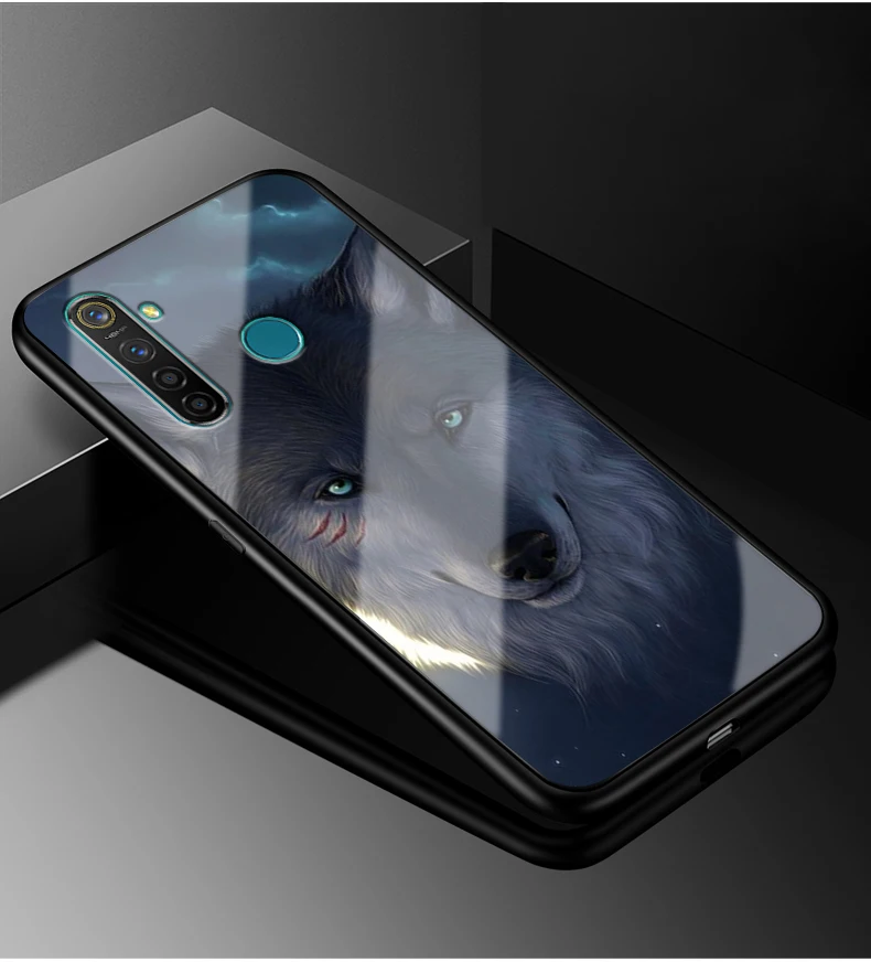 Для Oppo Realme 5 Pro Чехол Realme Q оргстекло PC чехол для телефона черный ТПУ бампер чехол для Oppo Realme 5 Pro Realme5 Pro rmx197 - Цвет: 02