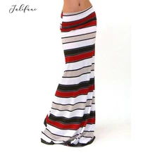 Осенняя Женская Повседневная Эластичная тонкая юбка с высокой талией, винтажный принт, элегантная, Женская прямая Длинная юбка размера плюс