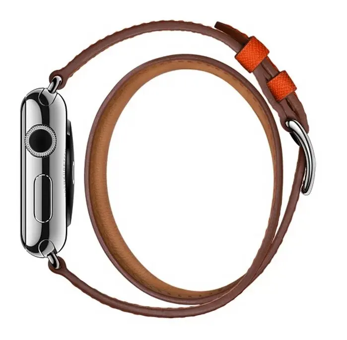 Двойной ремешок для iwatch серии 1 2 3 4 Genine кожаный ремешок для Apple Watch 38 мм 42 мм 40 мм 44 мм