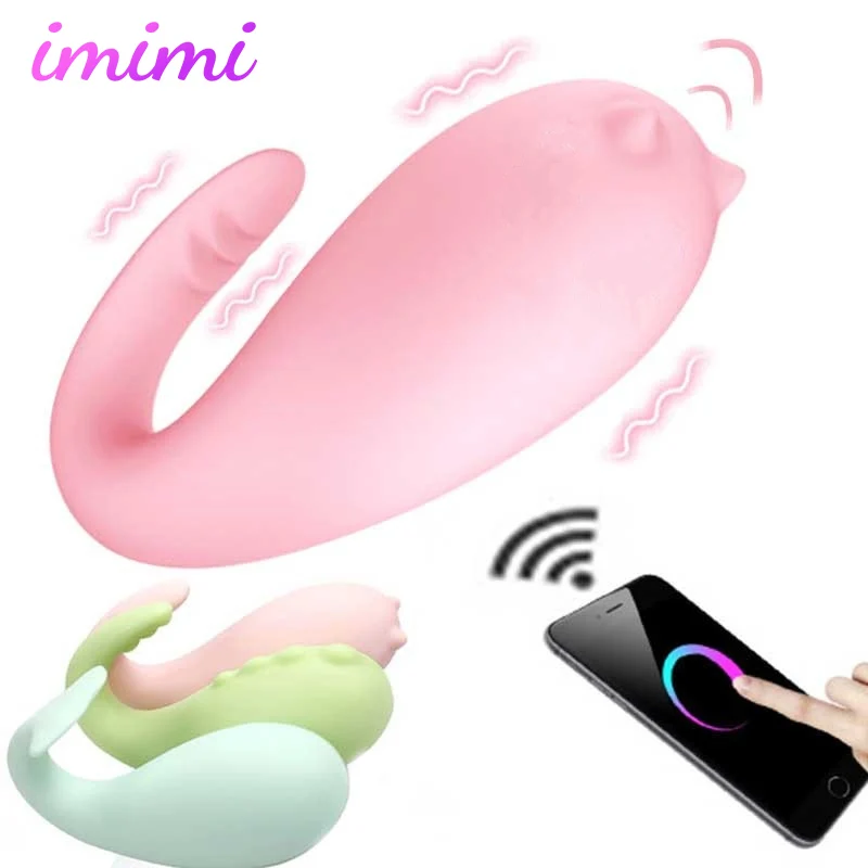 USB Charge 8 Modes Wireless App Remote Control Monster Pub Vibrator Dildo Bluetooth Connect Vibrating Egg Sex Toys for Women