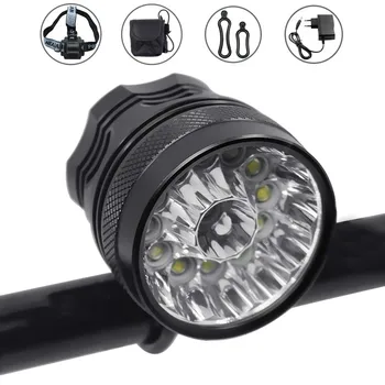 

WasaFire 13*XML-T6 LED Bike Light 30000 Lumens Bicycle Light MTB Cycling 2 in 1 Headlight + 18650 Battery + USB Rear Bike Lamp