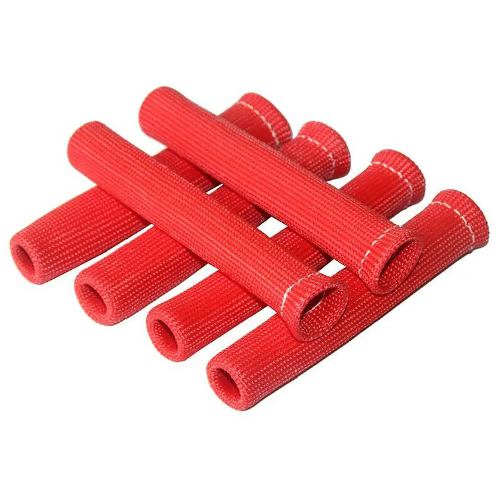 8X Plug Wire Protection Cover Resistant To 1200 Degrees Celsius High Temperature Heat Shield Black