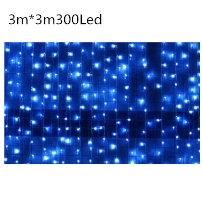 3mX3m300Led Blue Светодиодный гирлянда для занавесок рождественские украшения для дома Новогодние украшения Гирлянда Navidad Natal Kerst Decoratie - Цвет: 3mX3m300Led Blue